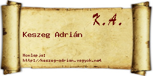 Keszeg Adrián névjegykártya
