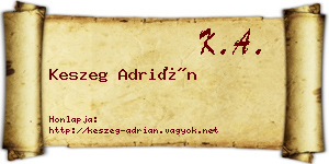 Keszeg Adrián névjegykártya